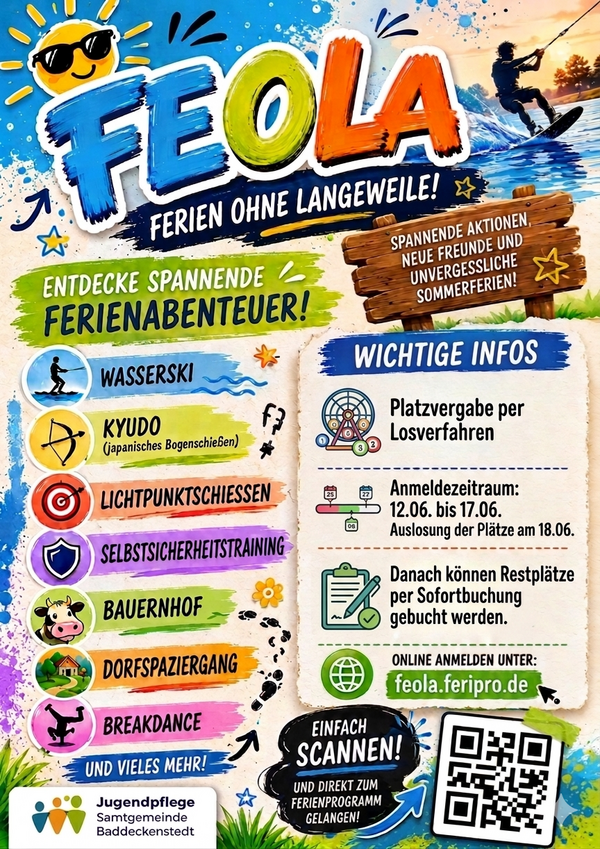 Bild vergr&ouml;&szlig;ern: Flyer FeoLa - Ferien ohne Langeweile